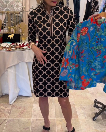 Damen Polka Dot Kleid