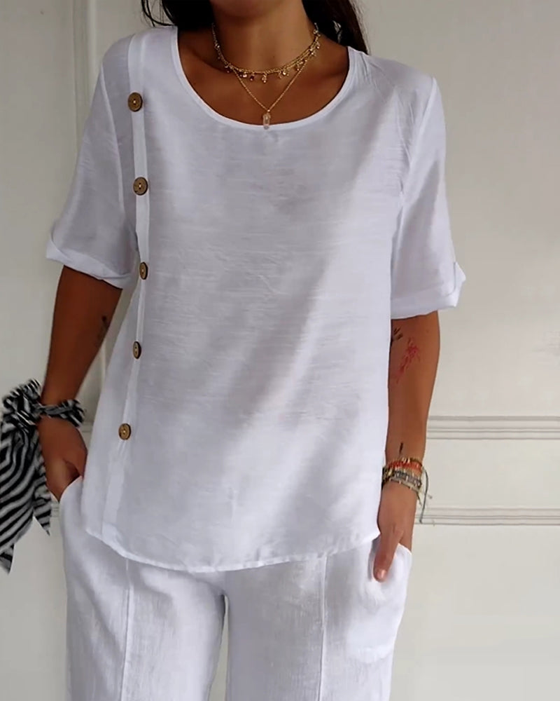 Dünnes Hemd mit Knöpfen