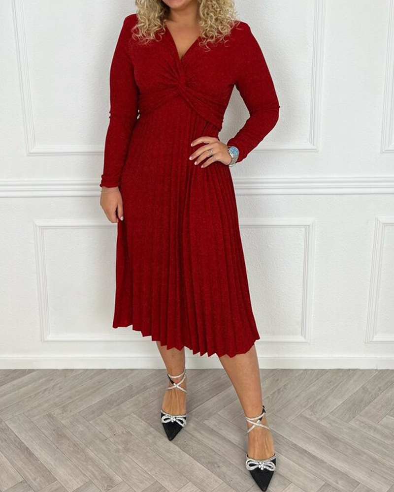 Faltenrock Kleid in einfarbiger Ausführung