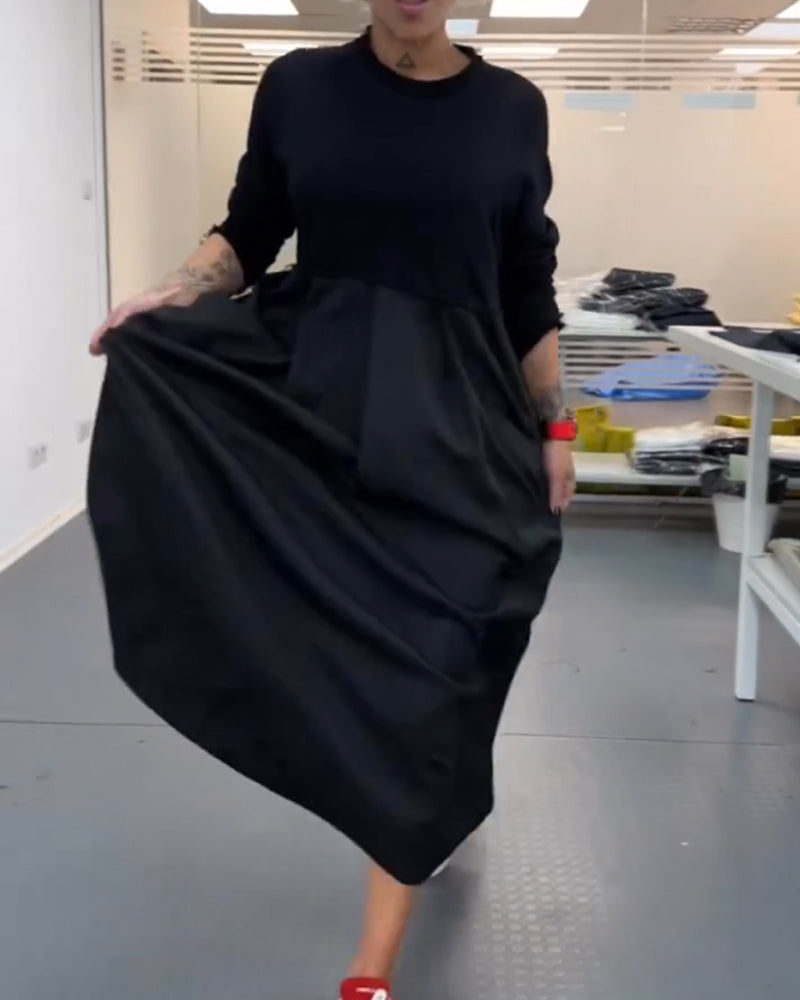 Maxi Einfarbiges Freizeitkleid