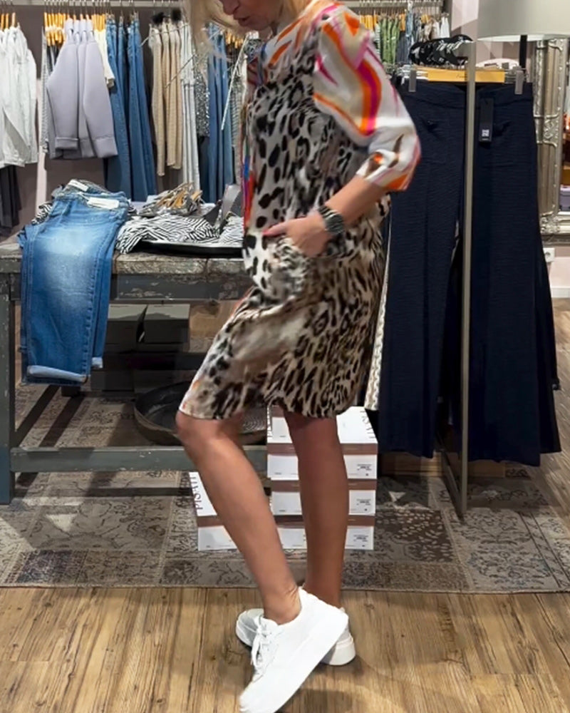 Damen tägliches lässiges Farbkleid