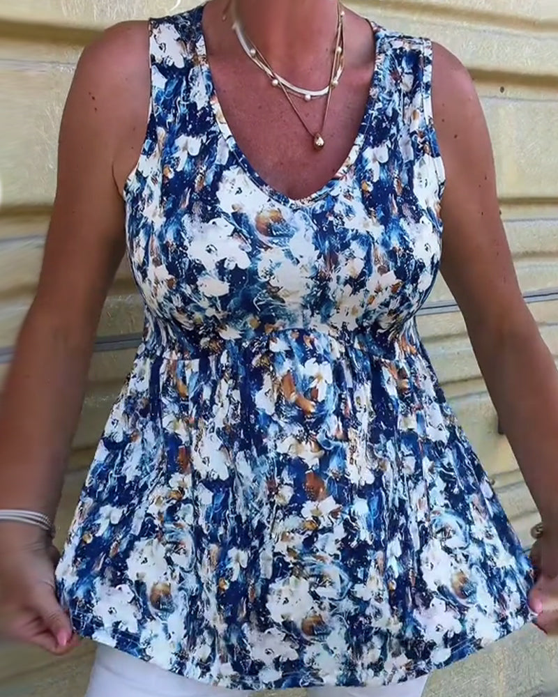 Sexy Bedrucktes Ärmelloses Tanktop