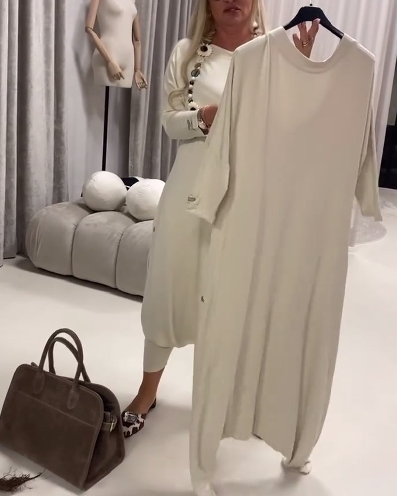 Einfarbiger Langarm-Casual-Overall