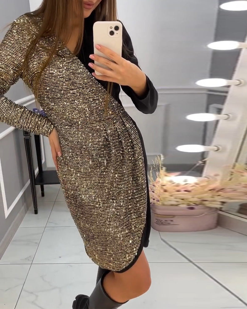 Doppeltes Patchwork-Glitzerkleid