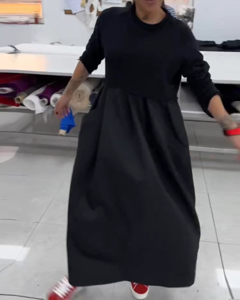 Maxi Einfarbiges Freizeitkleid