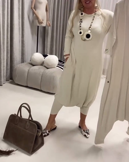 Einfarbiger Langarm-Casual-Overall