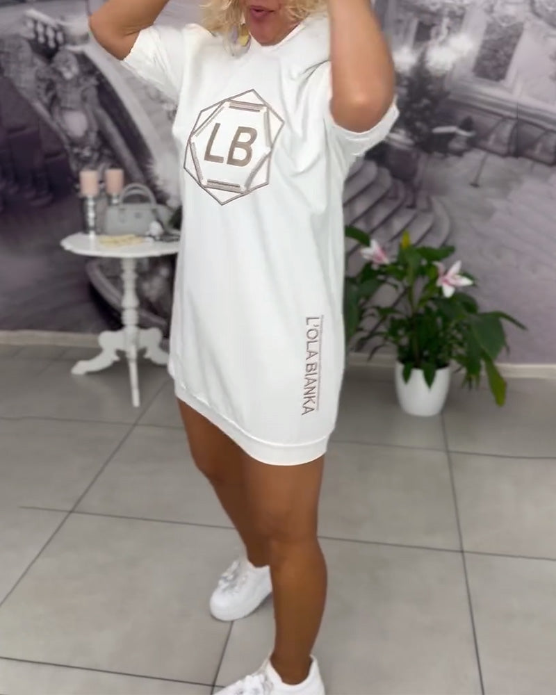 Hooded Lettering Bedrucktes Sportkleid