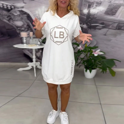 Hooded Lettering Bedrucktes Sportkleid