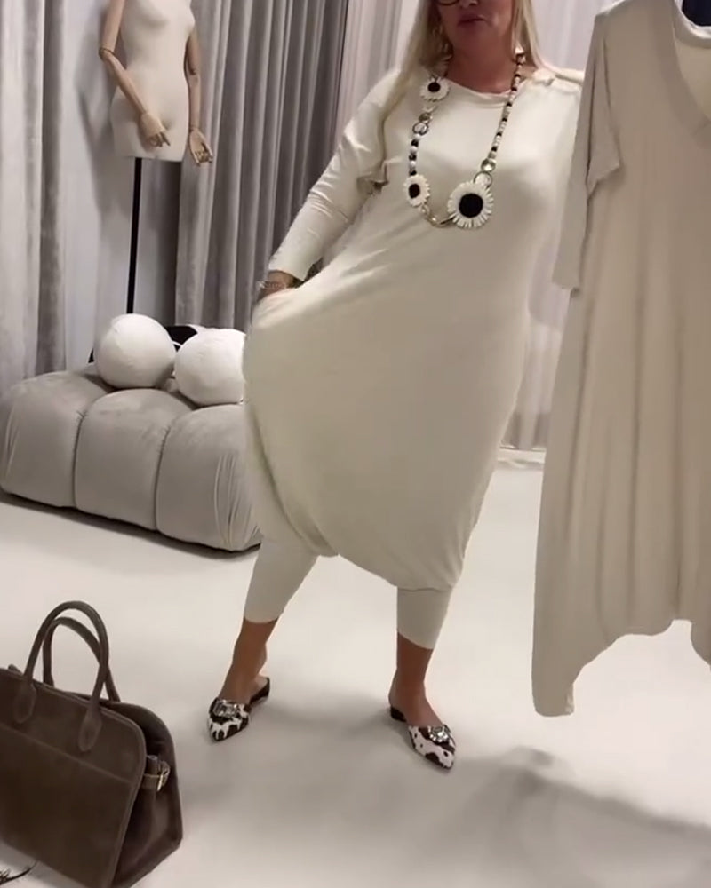 Einfarbiger Langarm-Casual-Overall