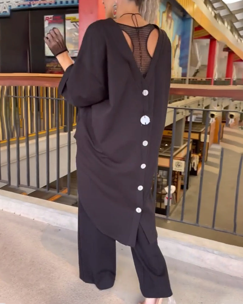 Lockeres langärmliges Oberteil