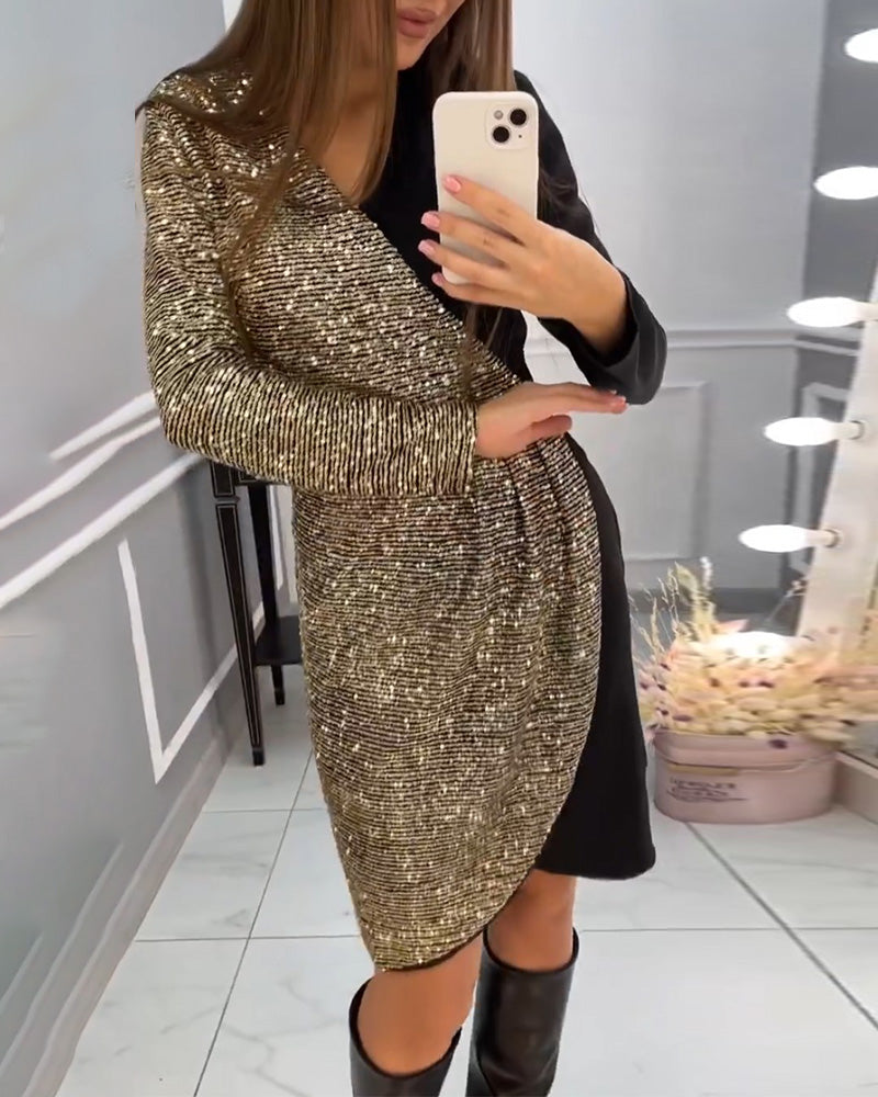 Doppeltes Patchwork-Glitzerkleid