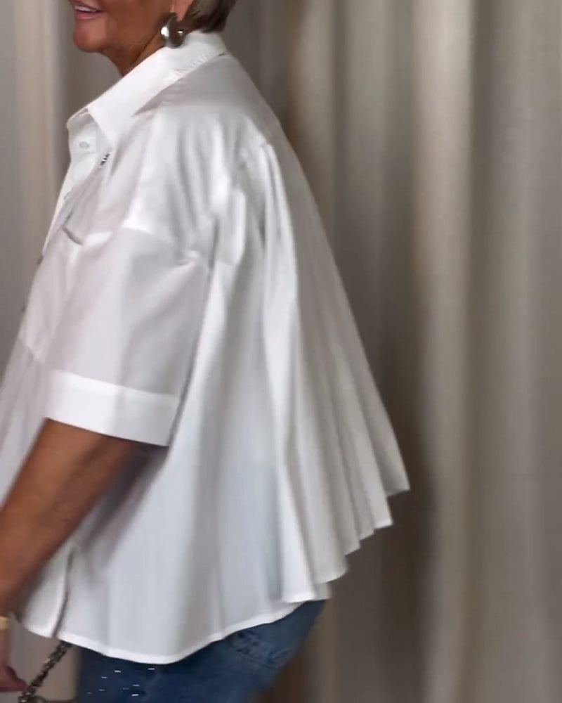 Kurzärmlige geraffte Bluse