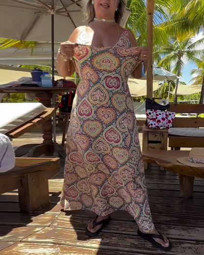 Trägerloser Herz-Urlaubsdruck-Badeanzug