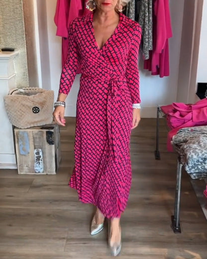 Elegantes V-Ausschnitt Maxikleid