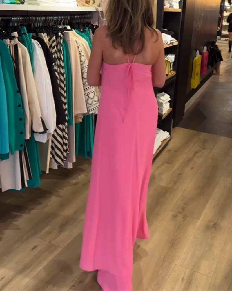 Halterneck Schlitz einfarbiges Zweiteiler-Set