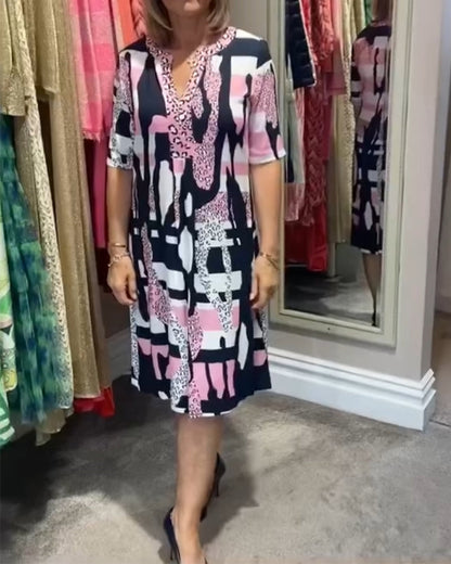 Damen Midi-Kleid im Leopardenmuster