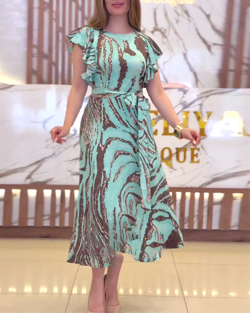 Kontrastdruck Rüschendress elegant