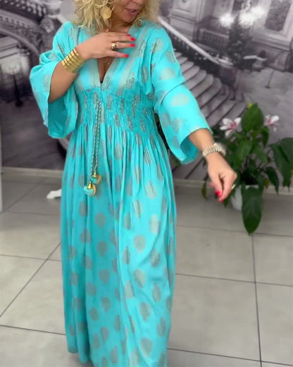 Luftiges Maxi-Kleid mit Holiday-Print