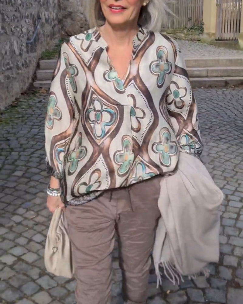 Retro-Stil modische Bluse mit langen Ärmeln