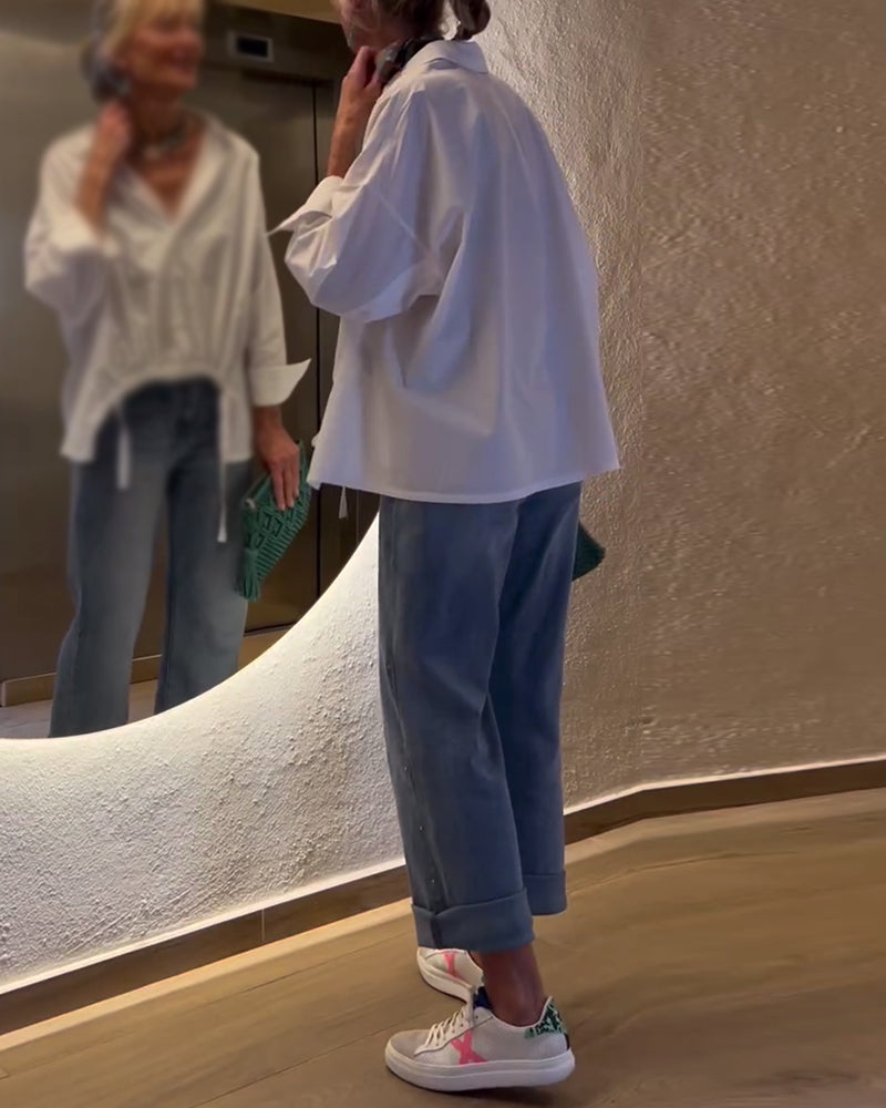 Pendeln einfarbiger Revers-Top