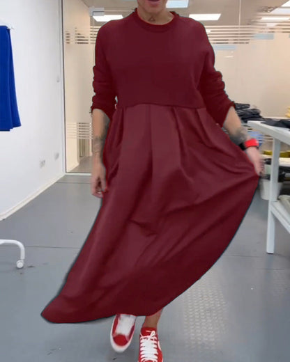 Maxi Einfarbiges Freizeitkleid