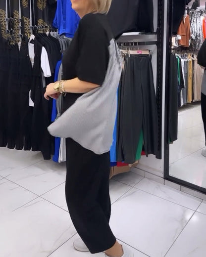 Gestreifte Patchwork-Casual-Bluse