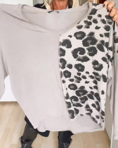 V-Ausschnitt Farbblock Oberteil