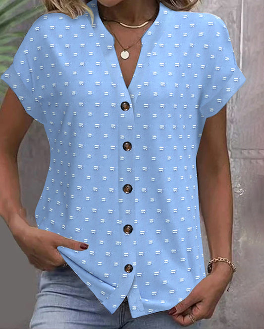Blaue Bluse mit Drop Shoulder