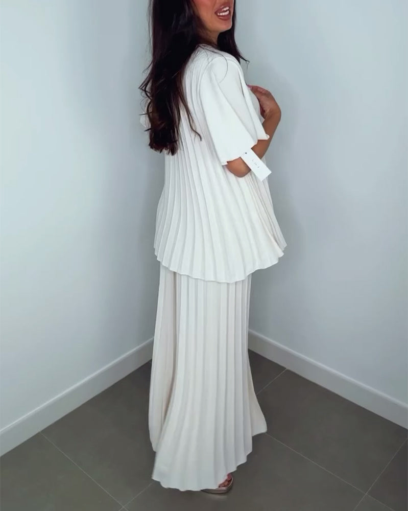 Einfarbige, plissierte, lockere Sets