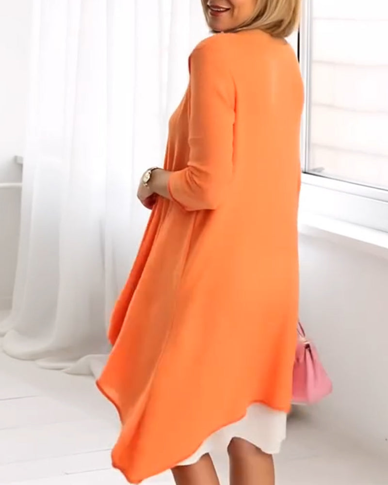 Blumenmuster Patchwork Langarm-Set