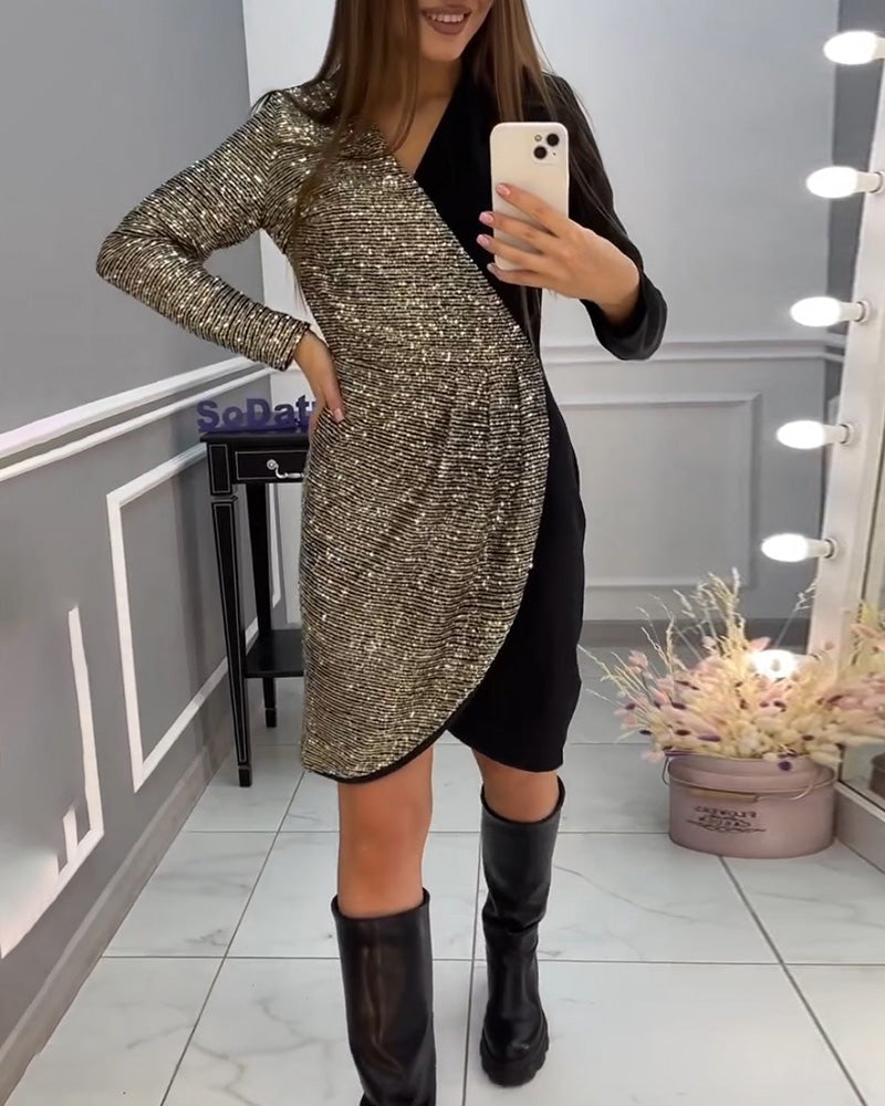 Doppeltes Patchwork-Glitzerkleid