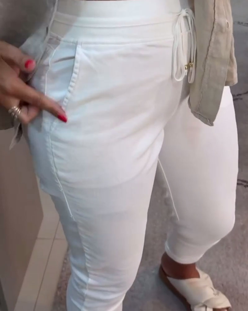 Schnürung Lässige Bleistift-Hose