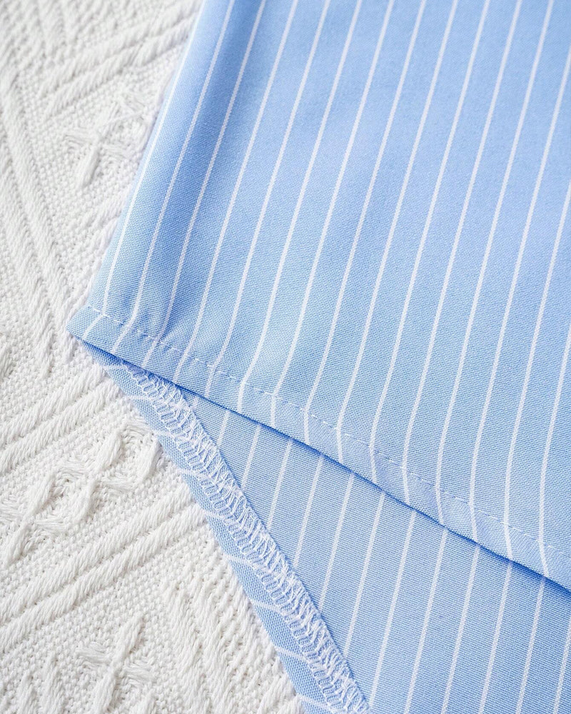 Gestreiftes Print Crew Neck Freizeitoberteil