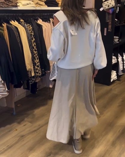 Kalte Schulter Einfaches Sweatshirt