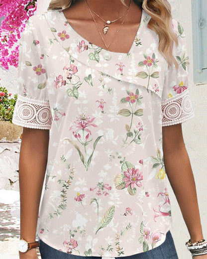 Kurzärmeliges Blumenshirt