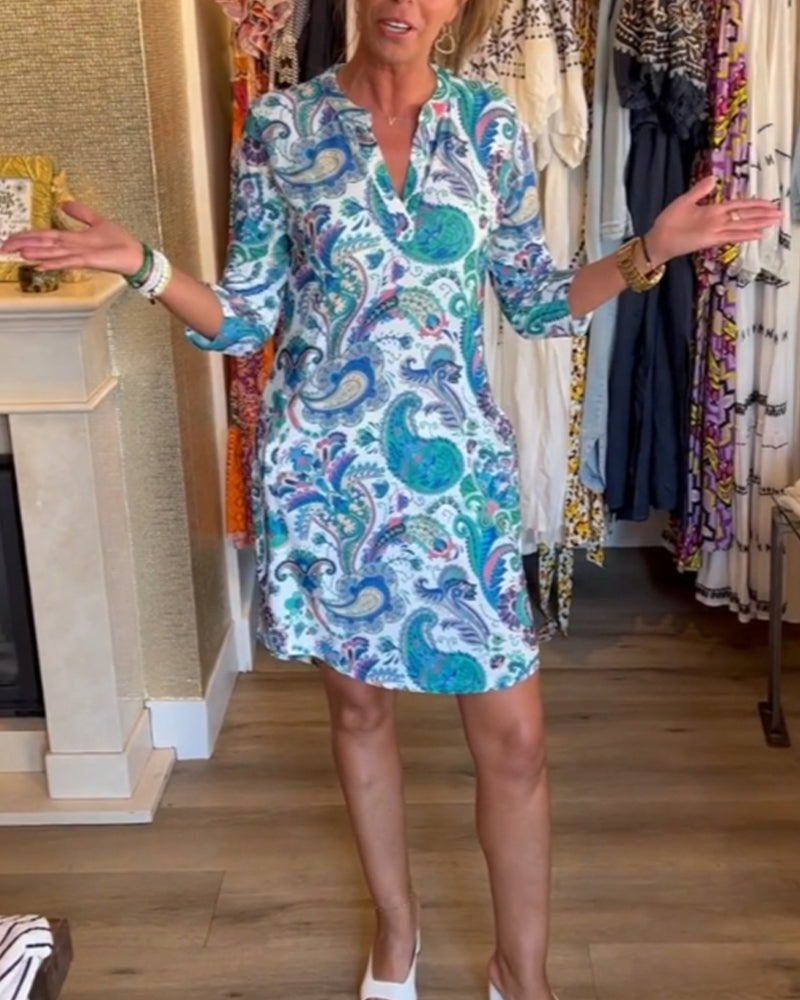 3/4 Ärmel Kleid mit Taschen